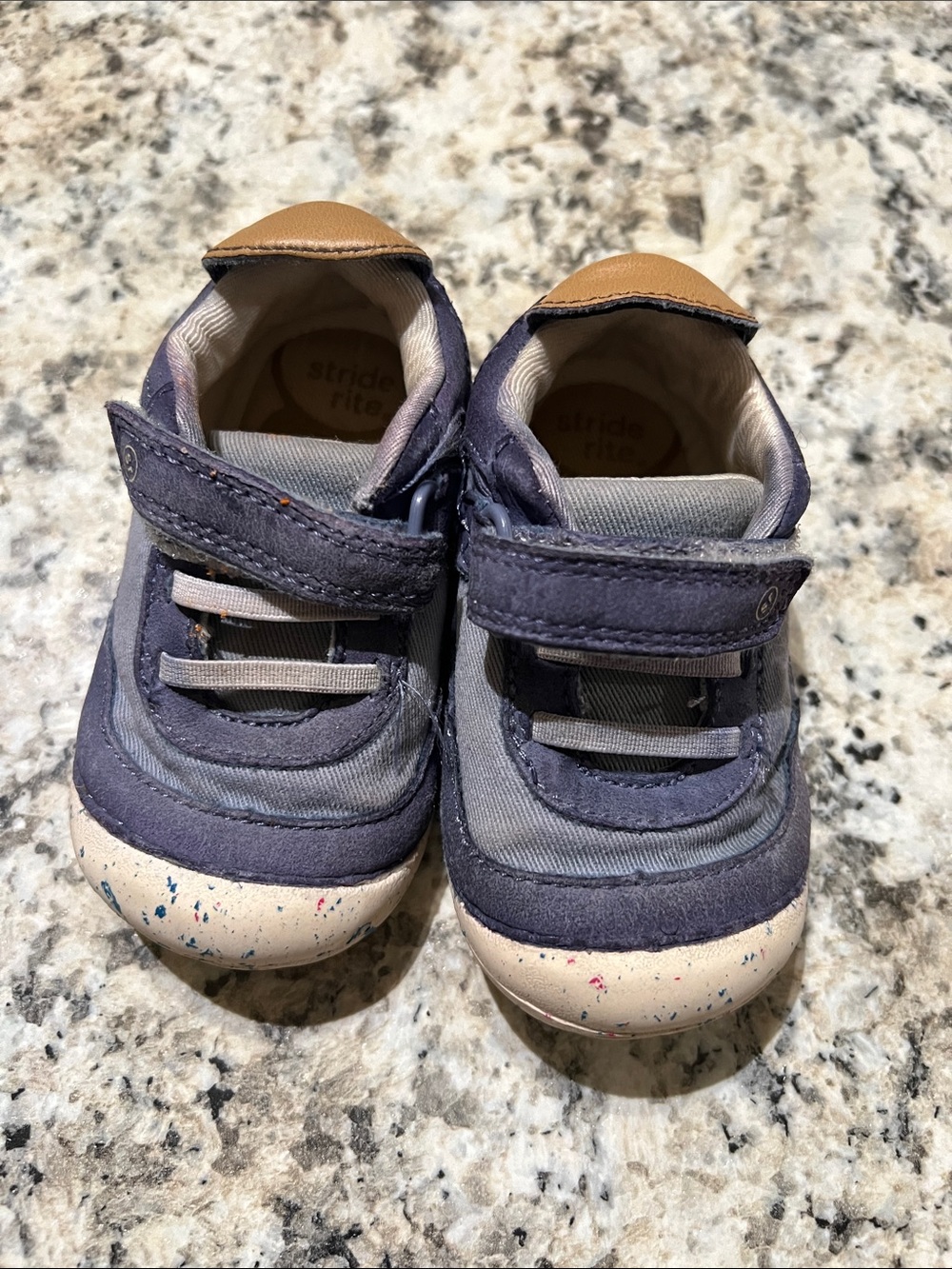 Stride Rite navy and tan toddler sneakers